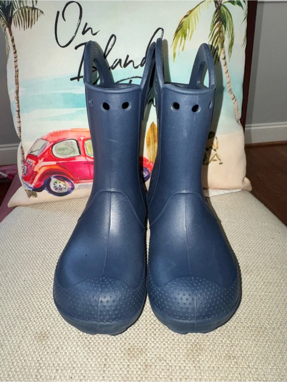 Crocs Kids Unisex Handle It Rain Boots in Navy Blue Size J1